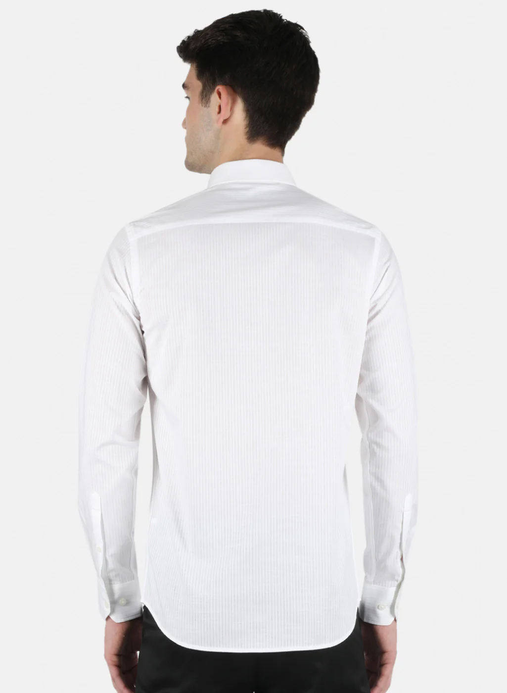 Men White Stripe Shirt - Image 3