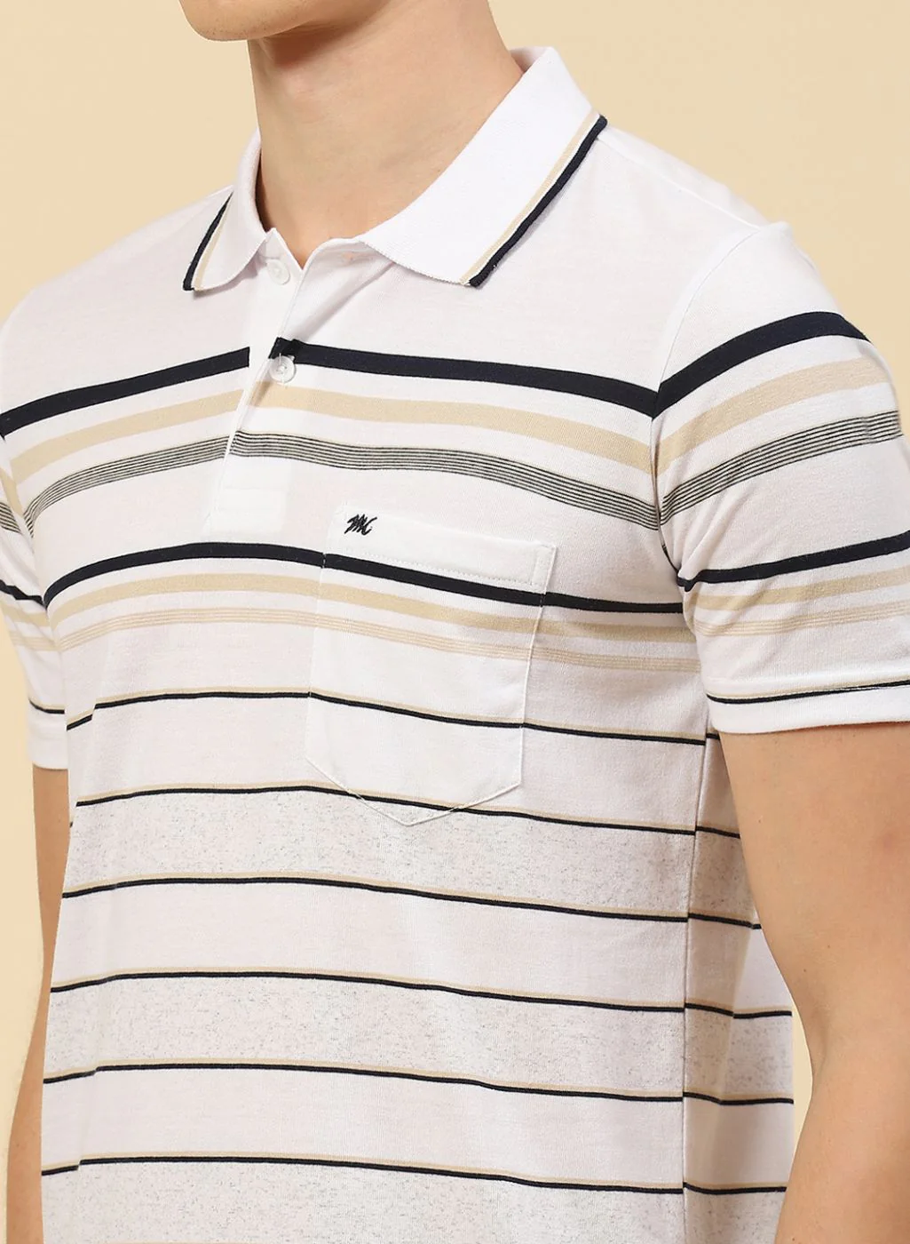 Men White Stripe T-Shirt - Image 6