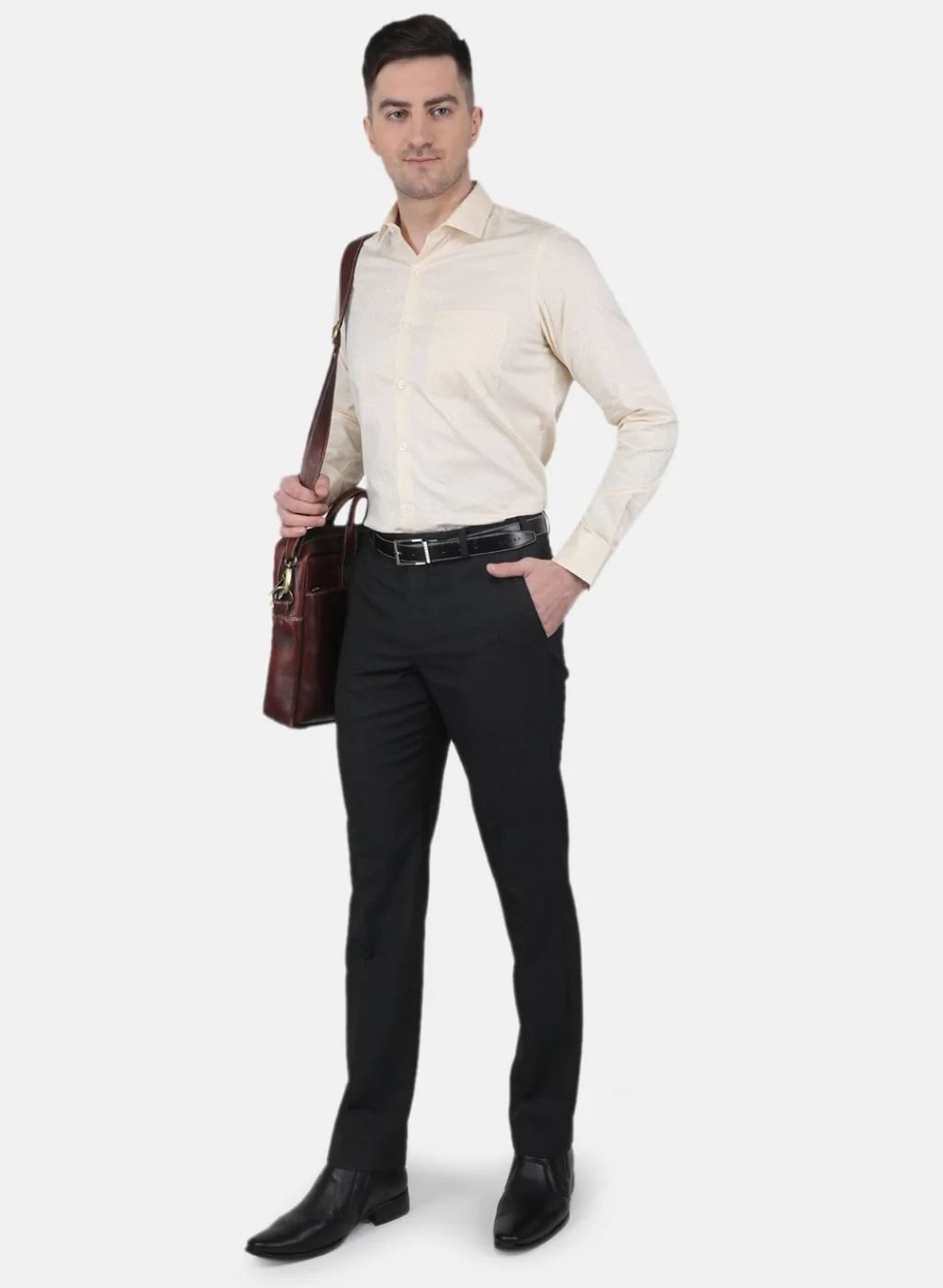 Men Yellow Check Shirt - Image 4