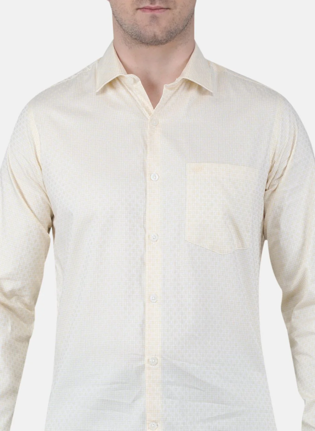 Men Yellow Check Shirt - Image 5