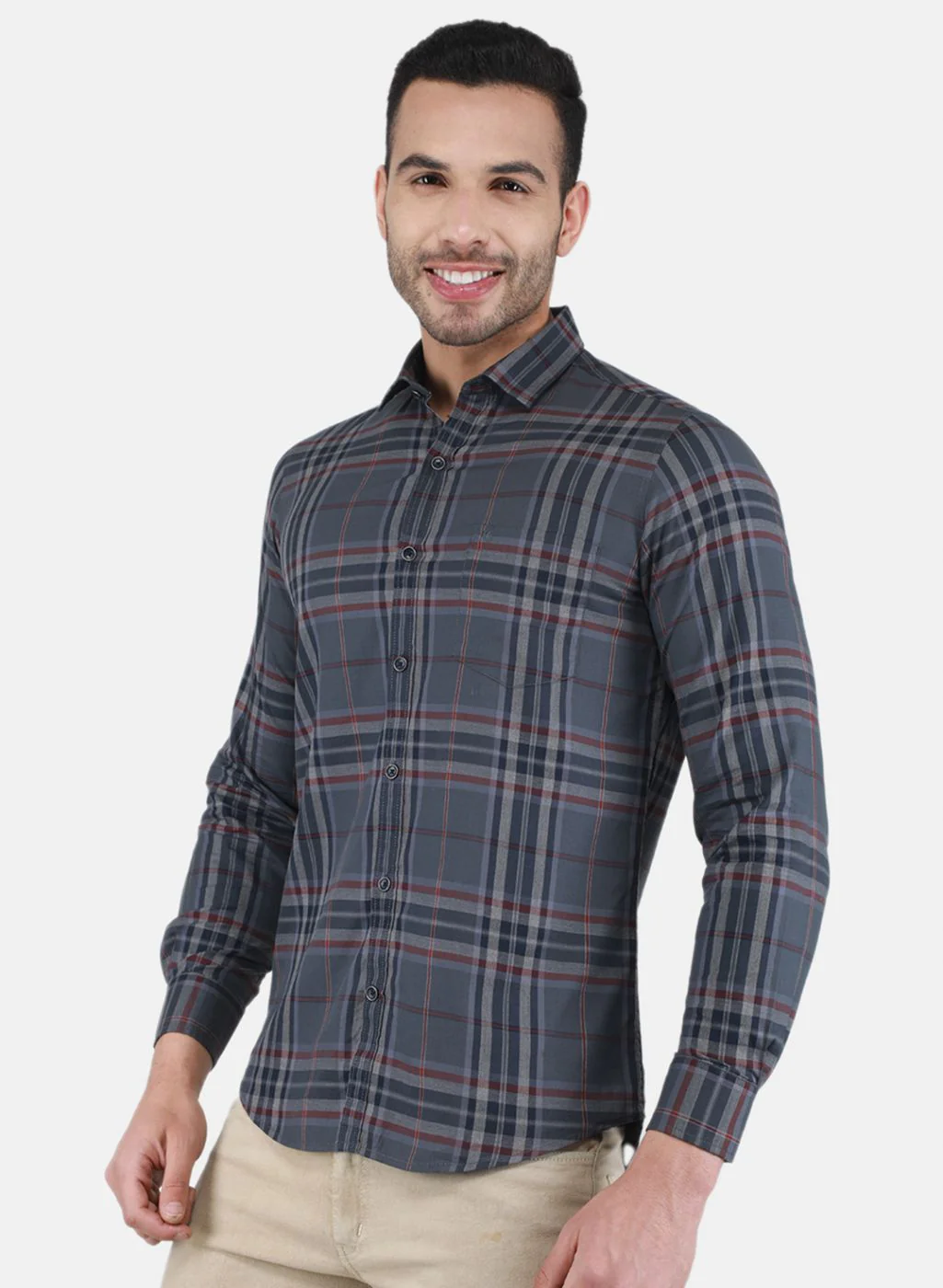 Men Yellow Check Shirt - Image 2