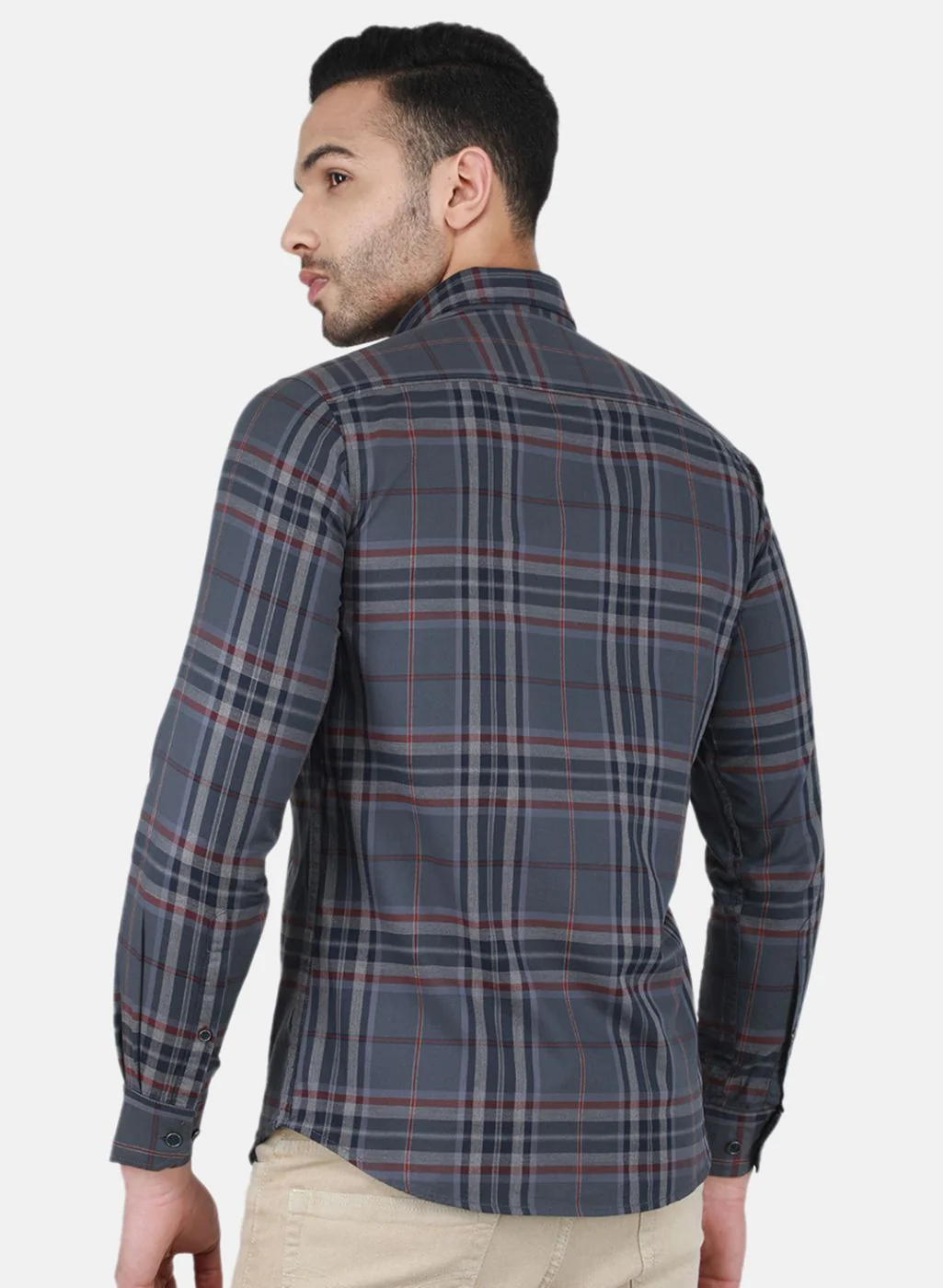Men Yellow Check Shirt - Image 3