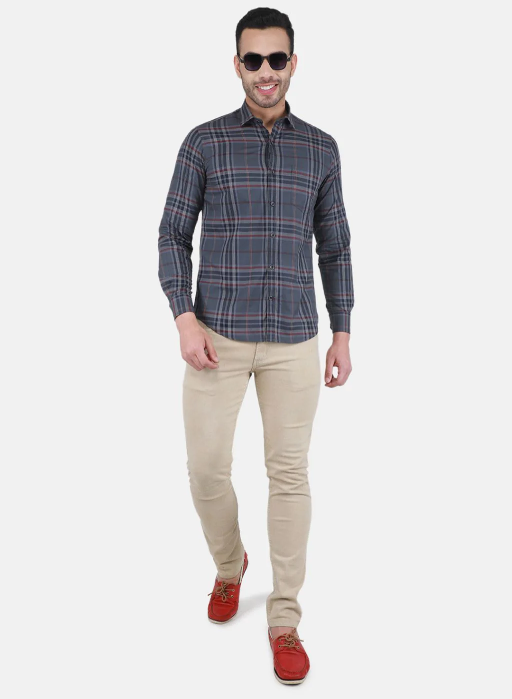 Men Yellow Check Shirt - Image 4