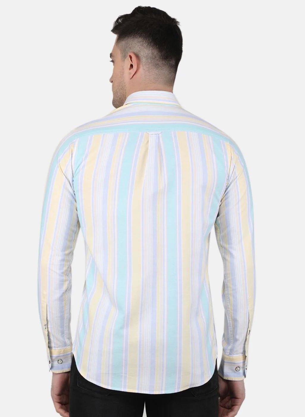 Men Yellow Printed Shirt - Image 3
