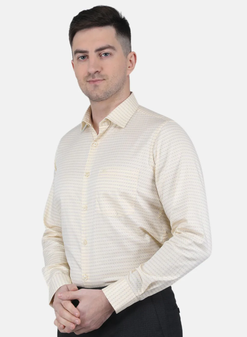 Men Yellow Printed Shirt - Image 2