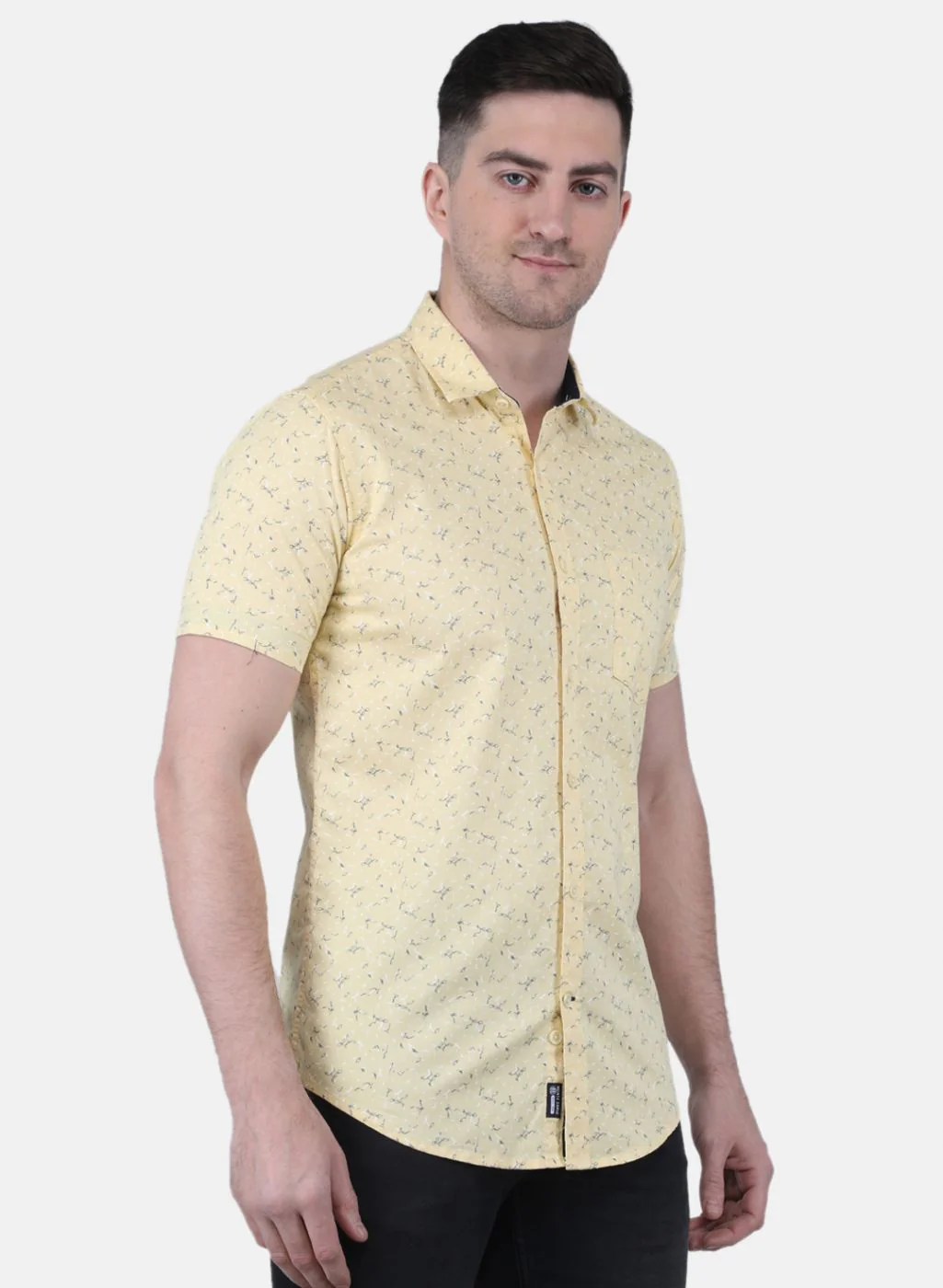 Men Yellow Printed Shirt - Image 6