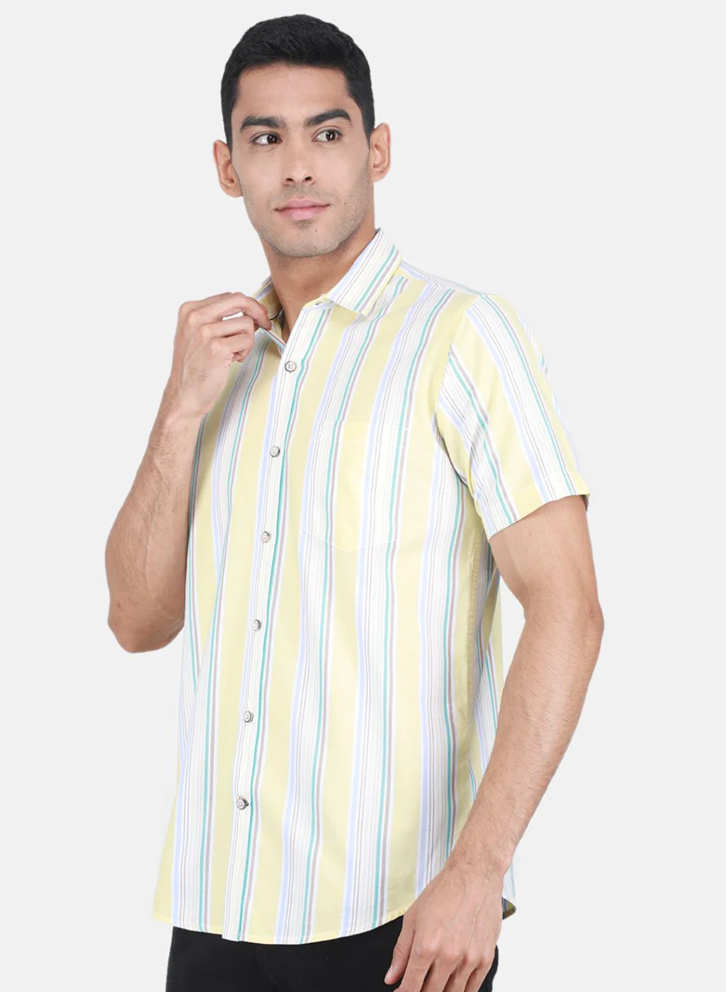Men Yellow Printed Shirt - Image 2