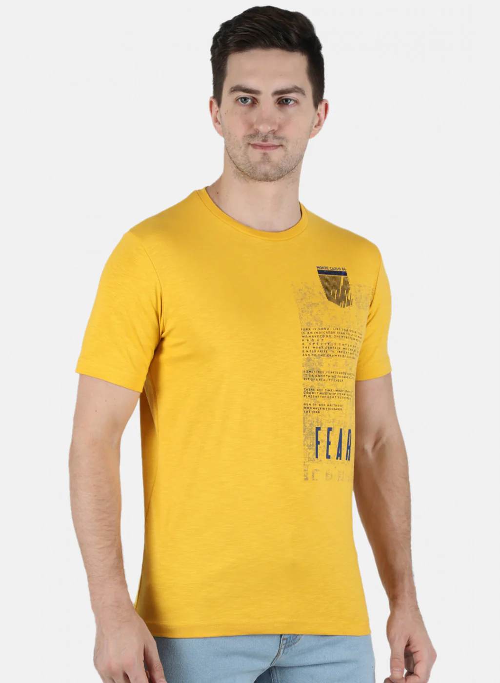 Men Yellow Printed T-Shirt - Image 5