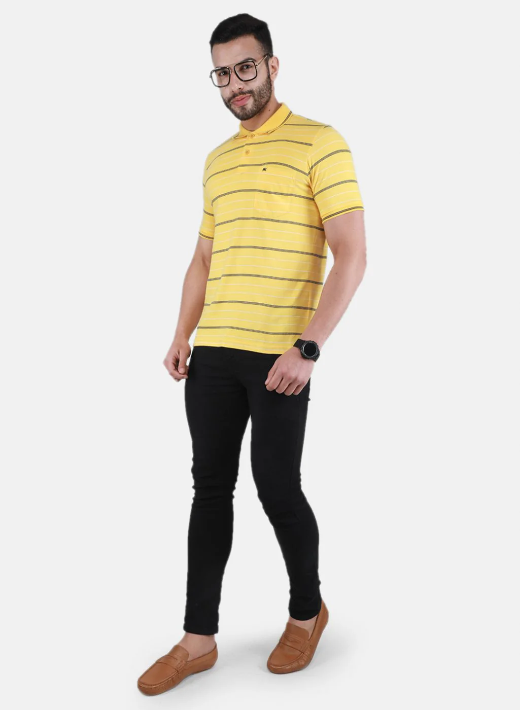 Men Yellow Printed T-Shirt - Image 4