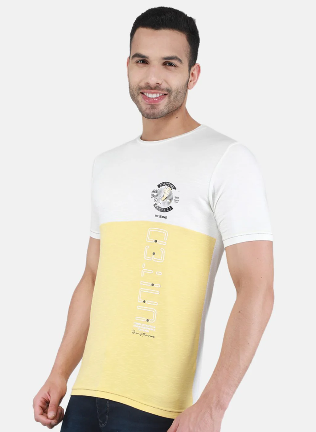 Men Yellow Printed T-Shirt - Image 2