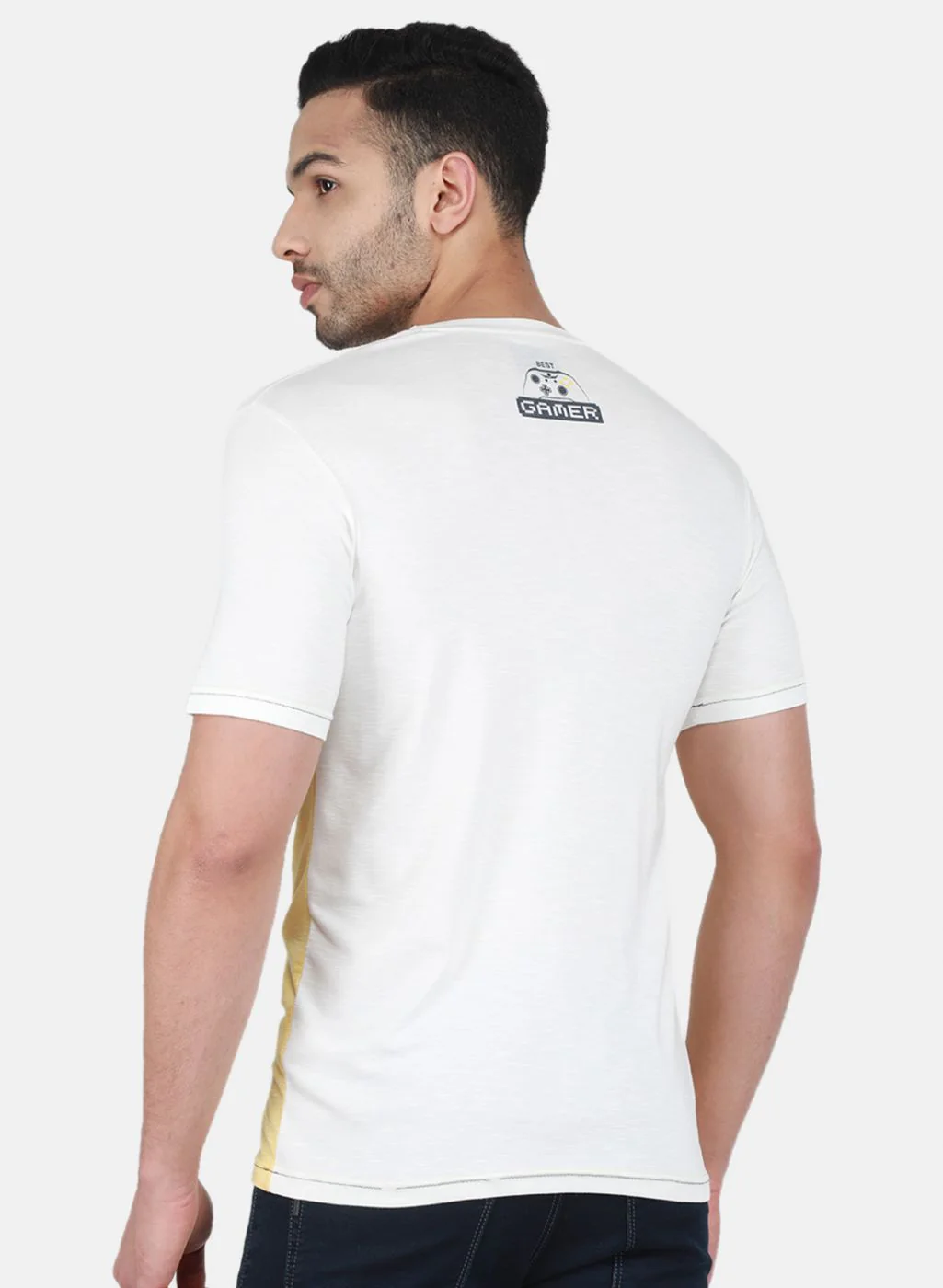 Men Yellow Printed T-Shirt - Image 3