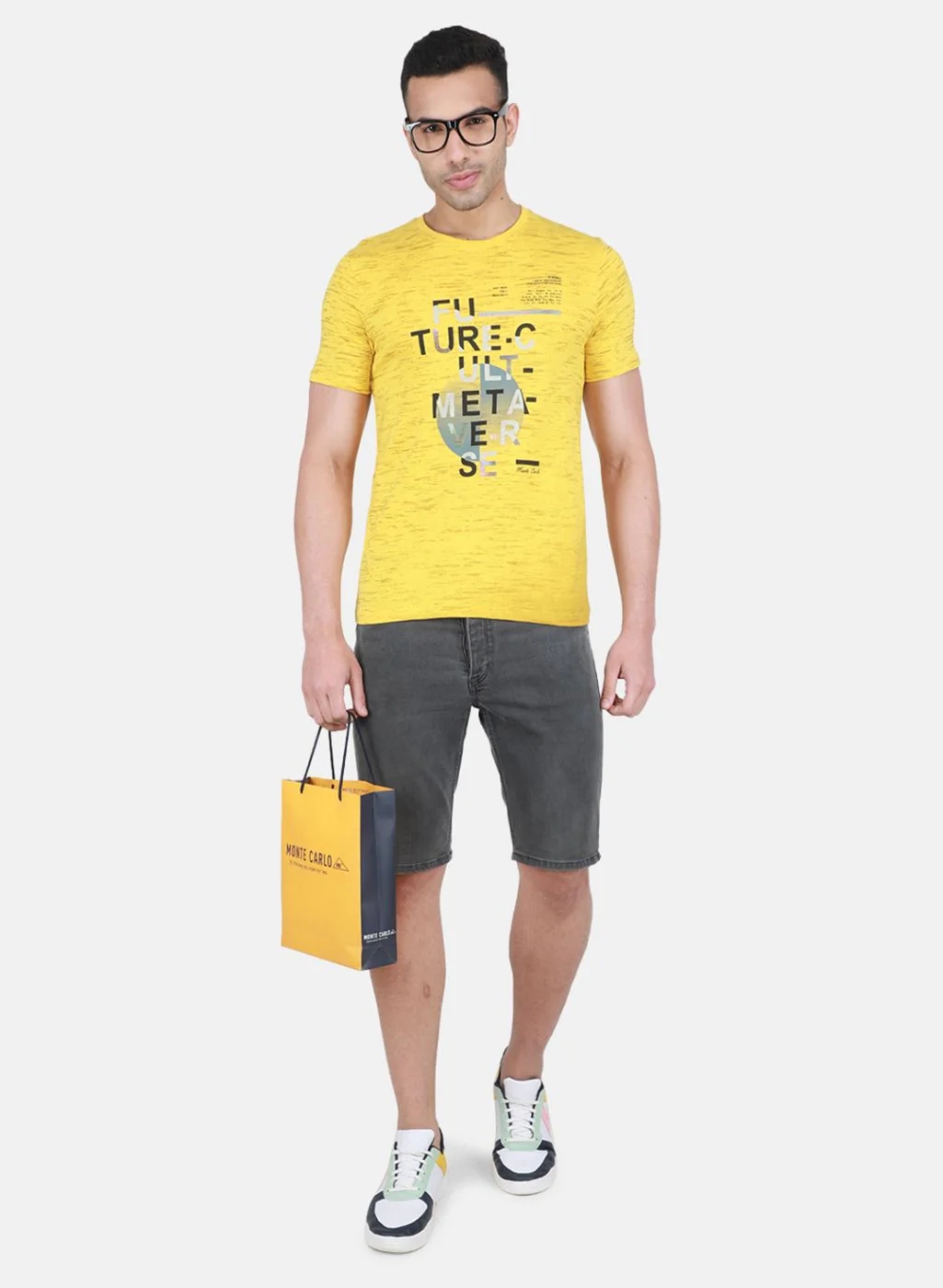 Men Yellow Printed T-Shirt - Image 4