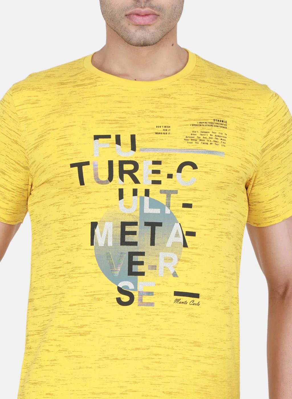 Men Yellow Printed T-Shirt - Image 5
