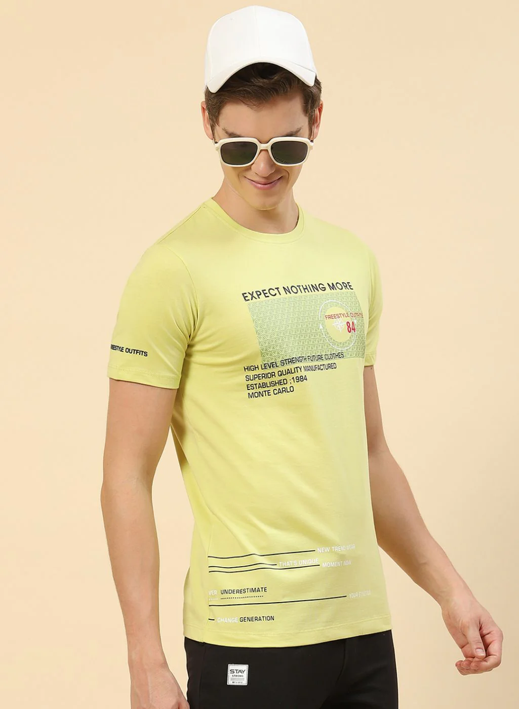 Men Yellow Printed T-Shirt - Image 4