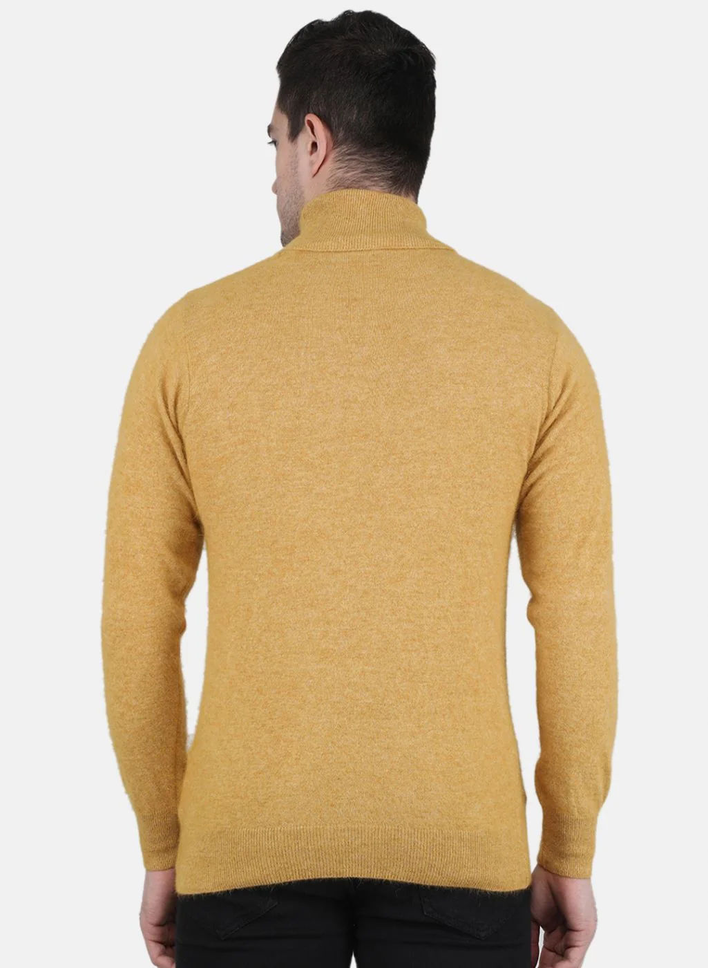 Men Yellow Solid Pullover - Image 3