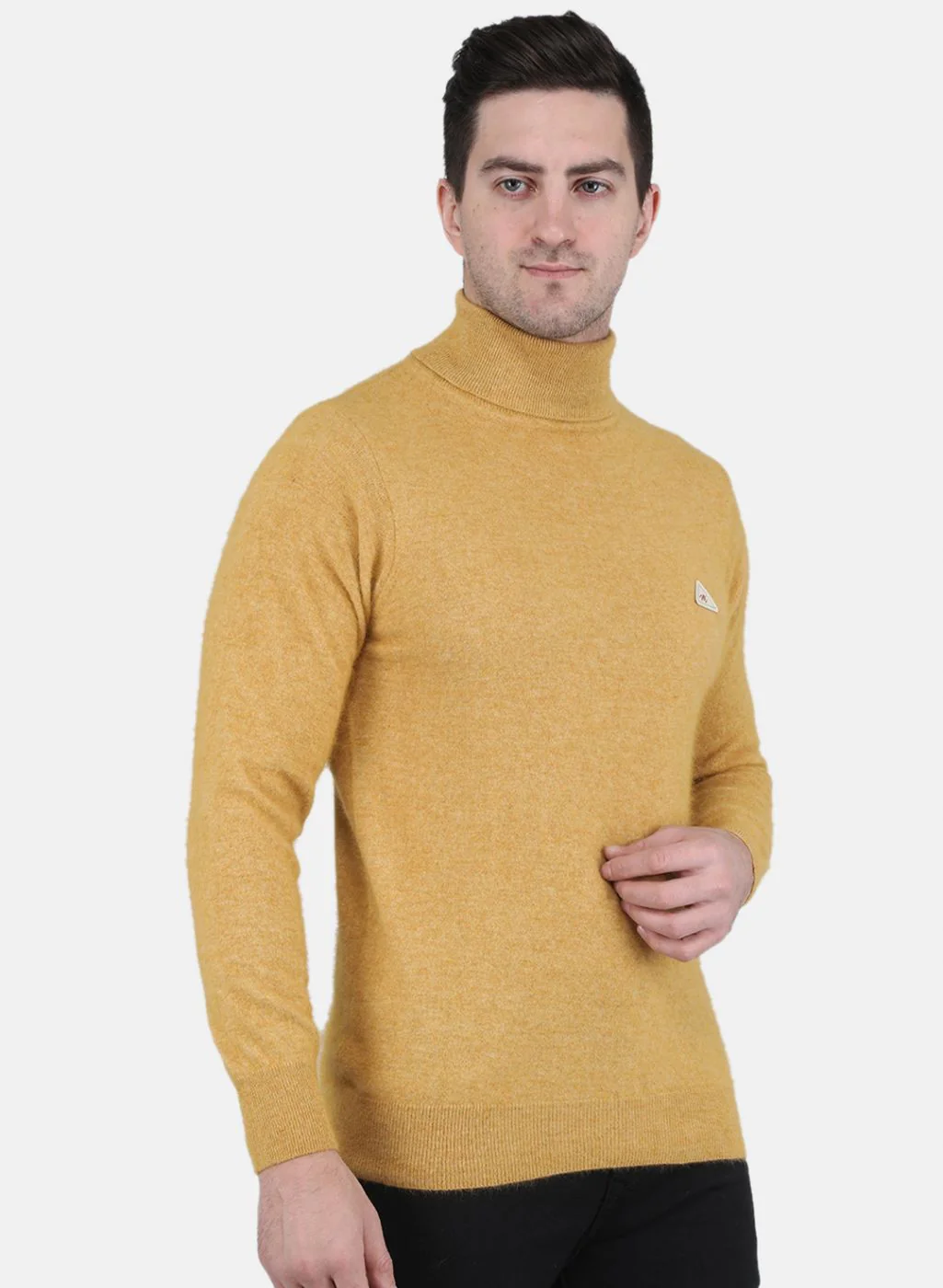Men Yellow Solid Pullover - Image 6