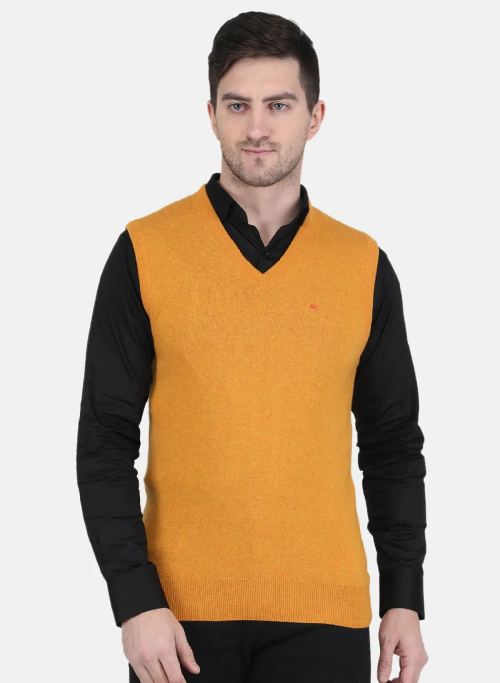 Men Yellow Solid Sweater