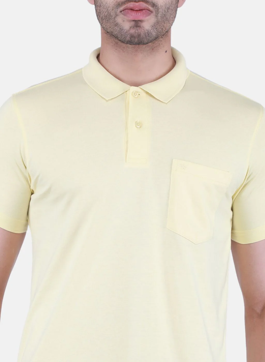 Men Yellow Solid T-Shirt - Image 5