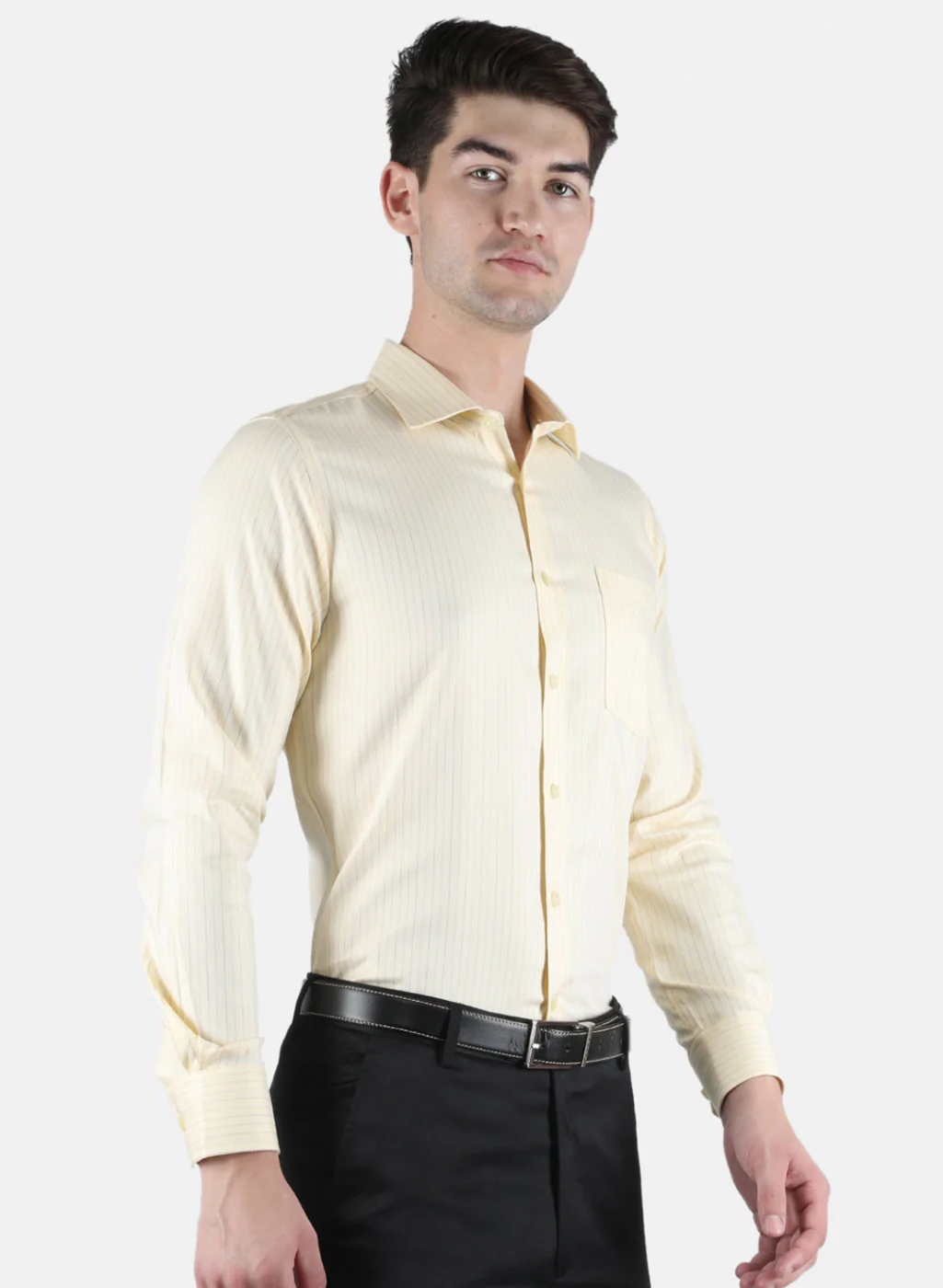 Men Yellow Stripe Shirt - Image 6