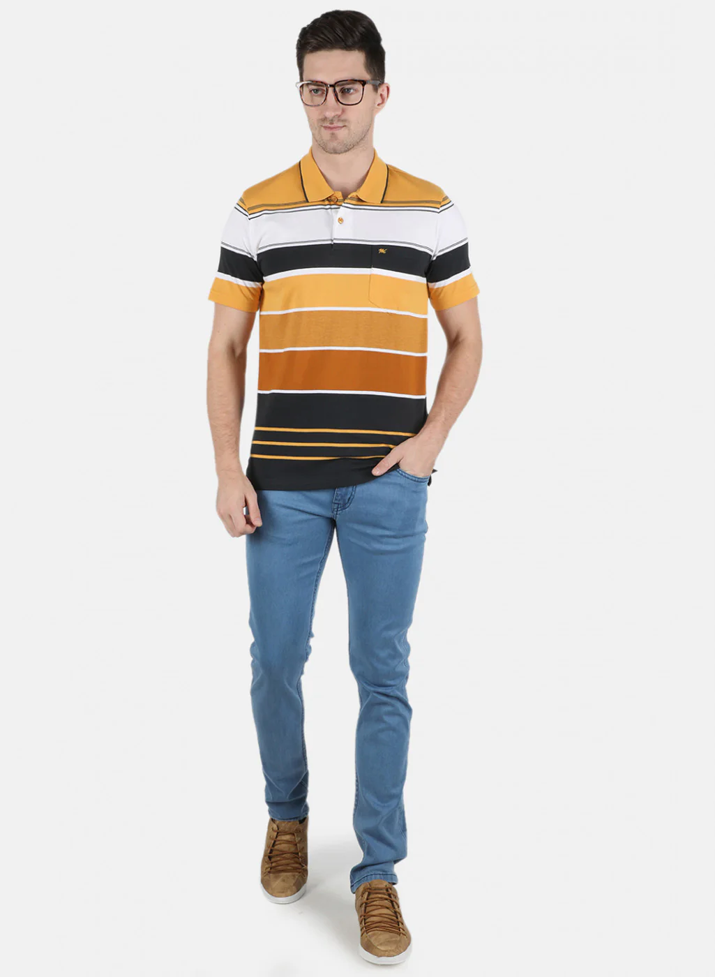 Men Yellow Stripe T-Shirt - Image 3