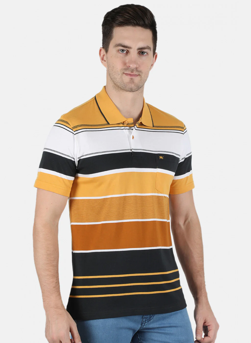 Men Yellow Stripe T-Shirt - Image 6