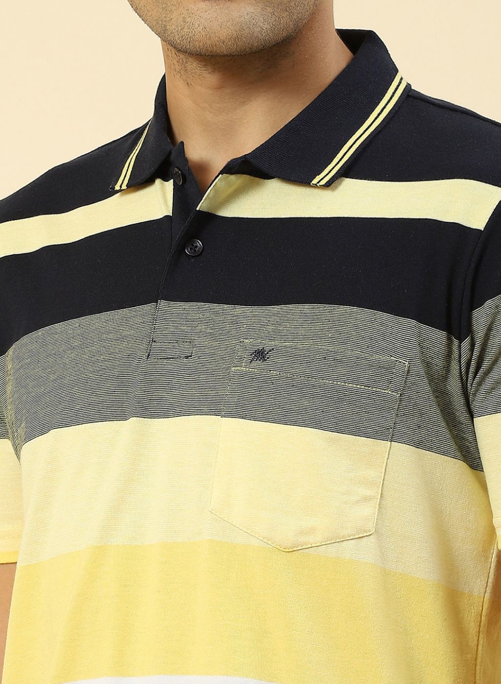 Men Yellow Stripe T-Shirt - Image 6
