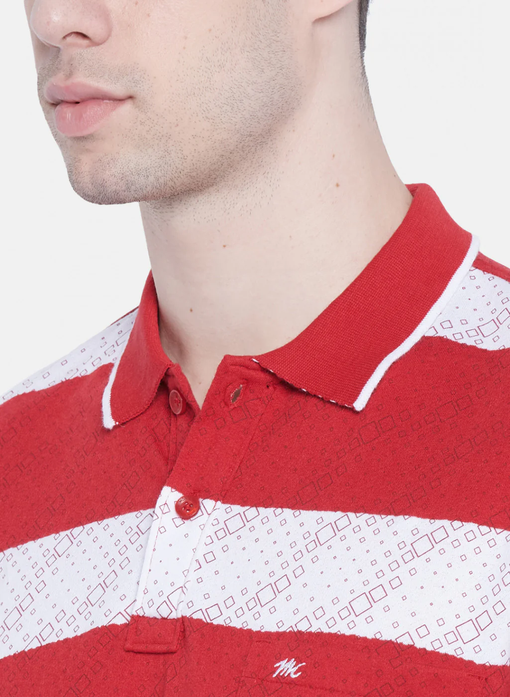 Mens Red Stripe T-Shirt - Image 5