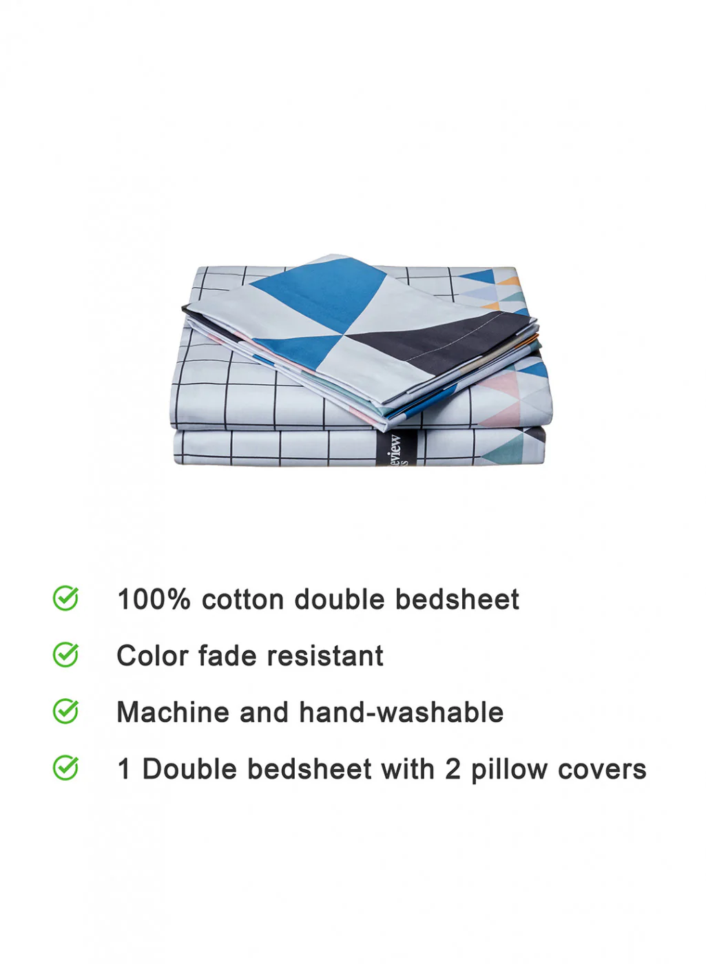Multi Color 128/68 TC Bedsheet with 2 Pillow Covers - Image 4