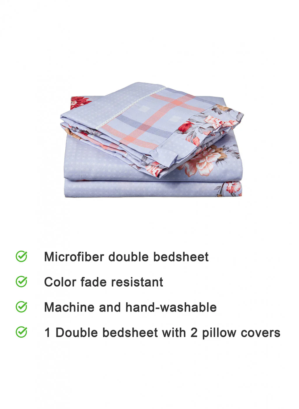 Multi Color 130 GSM Bedsheet with 2 Pillow Covers - Image 4