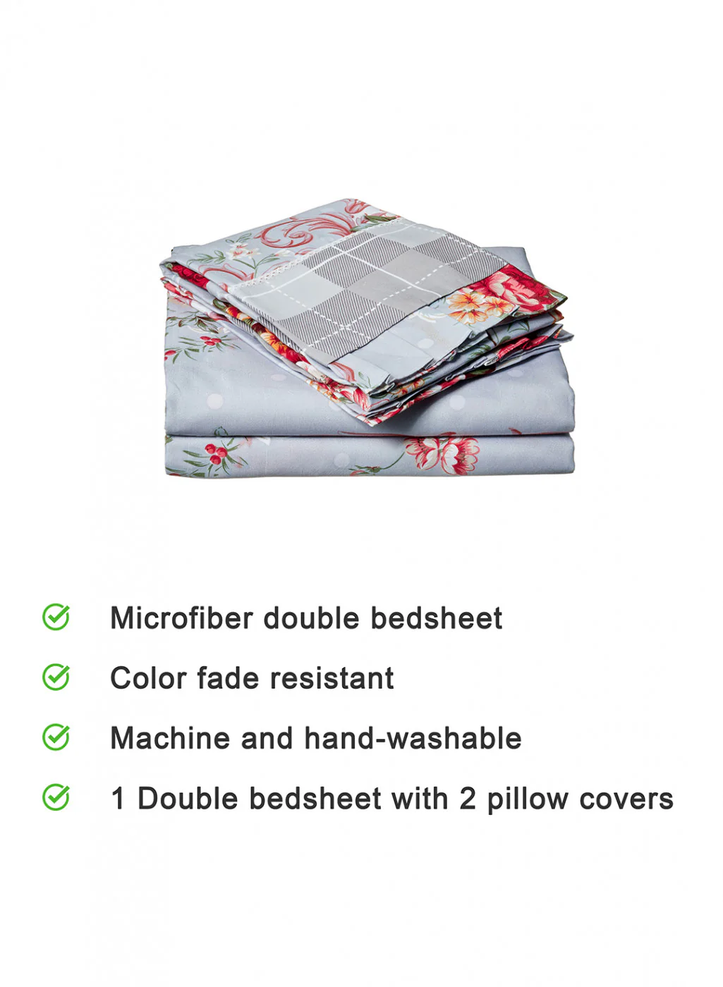 Multi Color 130 GSM Bedsheet with 2 Pillow Covers - Image 4