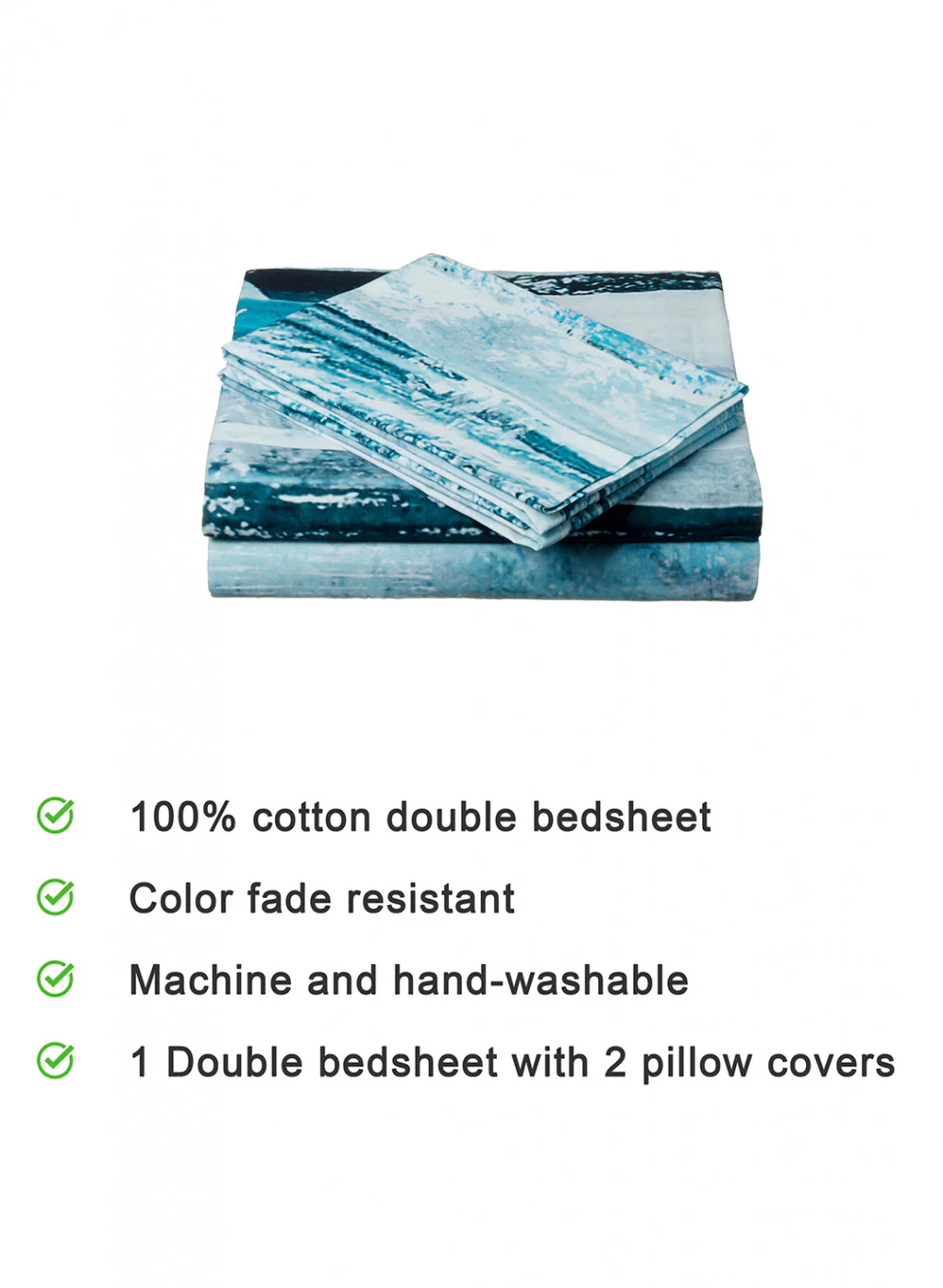 Multi Color 200 TC Bedsheet with 2 Pillow Covers - Image 3