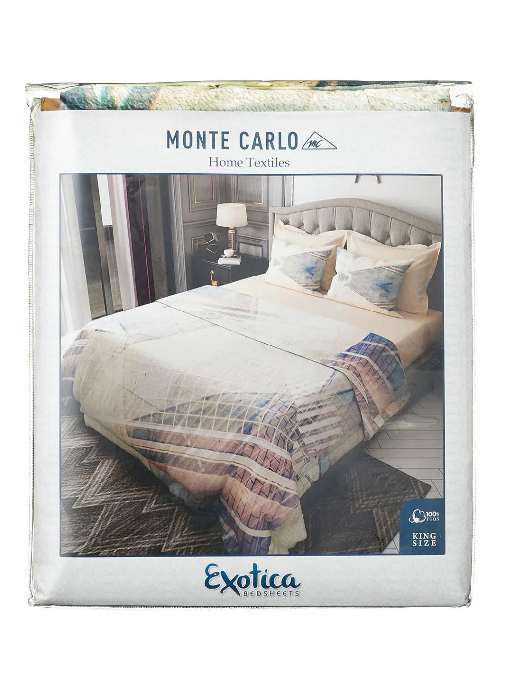 Multi Color 200 TC Bedsheet with 2 Pillow Covers - Image 2