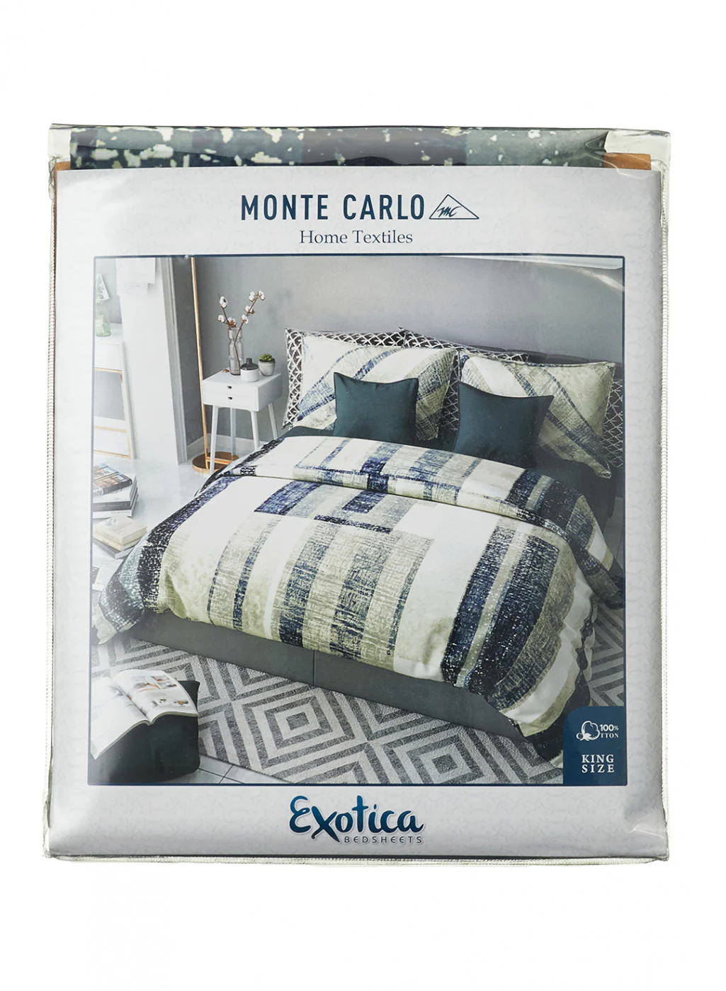 Multi Color 200 TC Bedsheet with 2 Pillow Covers - Image 2
