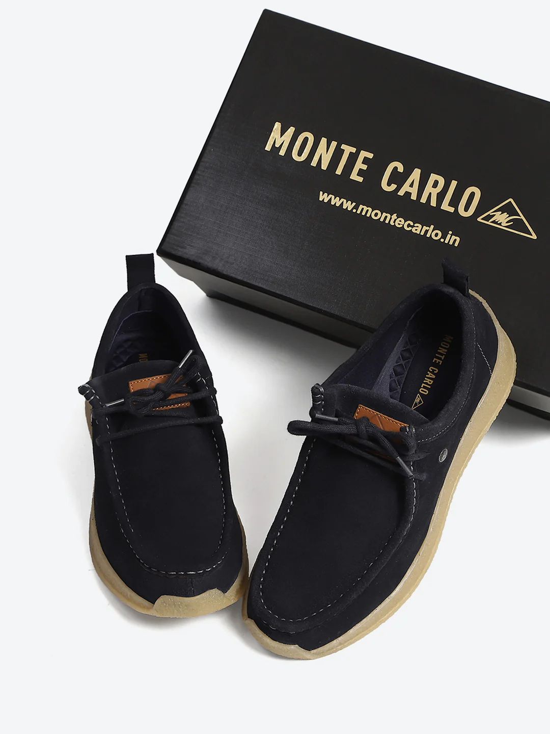 Monte Carlo Navy Blue Casual Moc-Toe-Lace Up Shoe for Men - Image 2