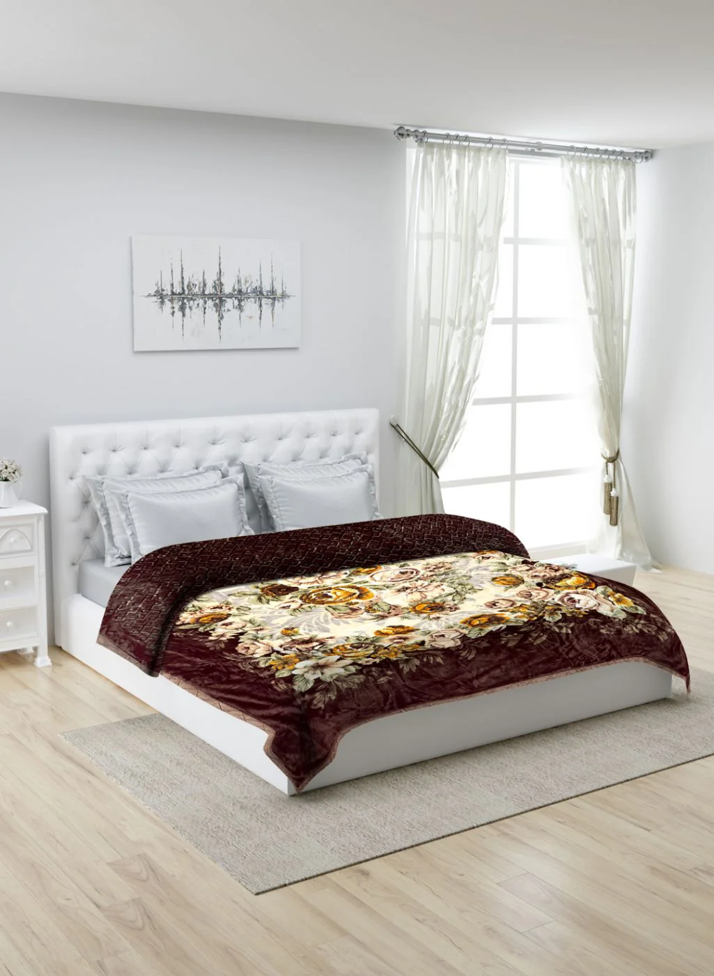 Printed Mink Double Blanket for Heavy Winter -3 Ply - Image 2