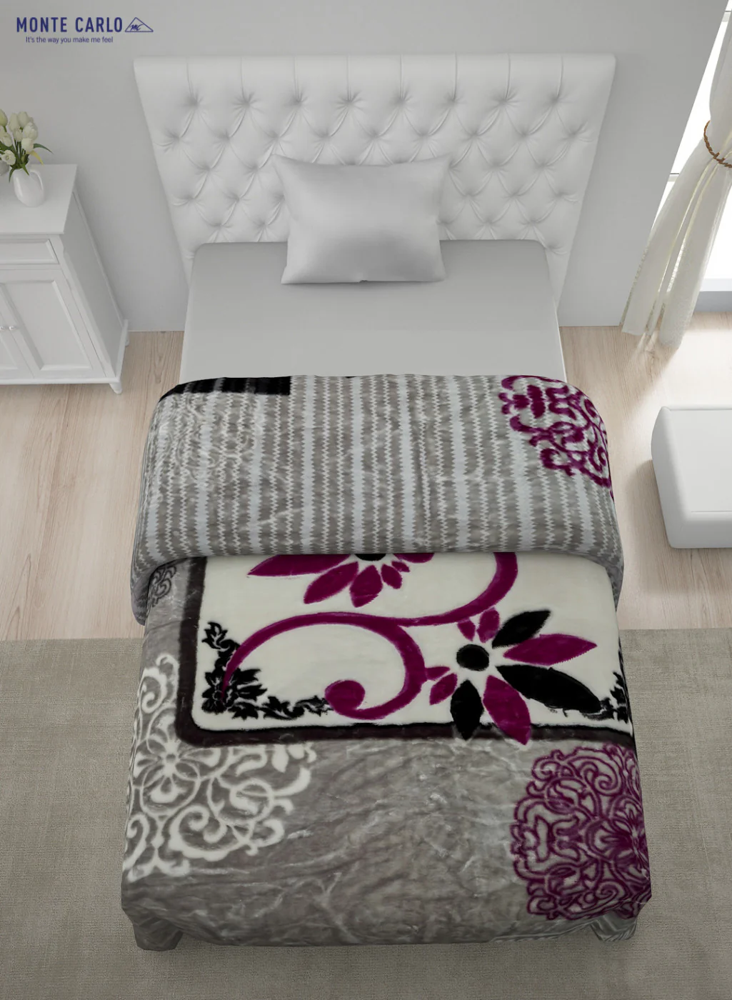 Printed Mink Single Blanket for Heavy Winter -2 Ply - Image 3
