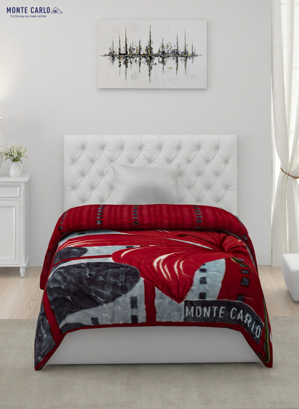 Printed Mink Single Blanket for Heavy Winter -2 Ply - Image 2