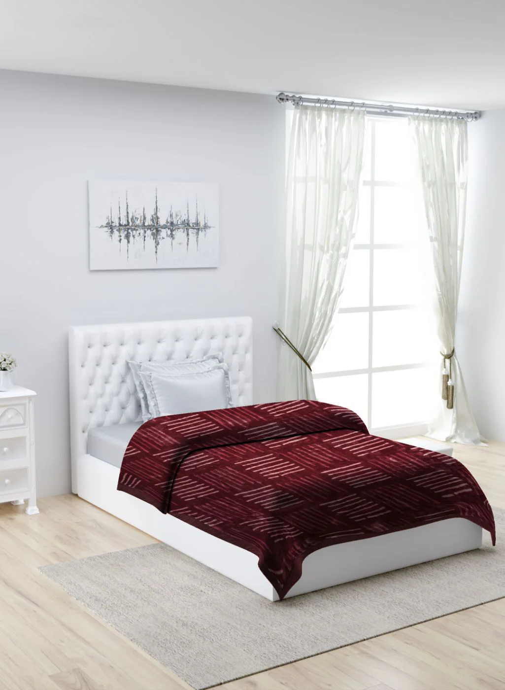 Printed Mink Single Blanket for Mild Winter - 2 Ply - Image 2