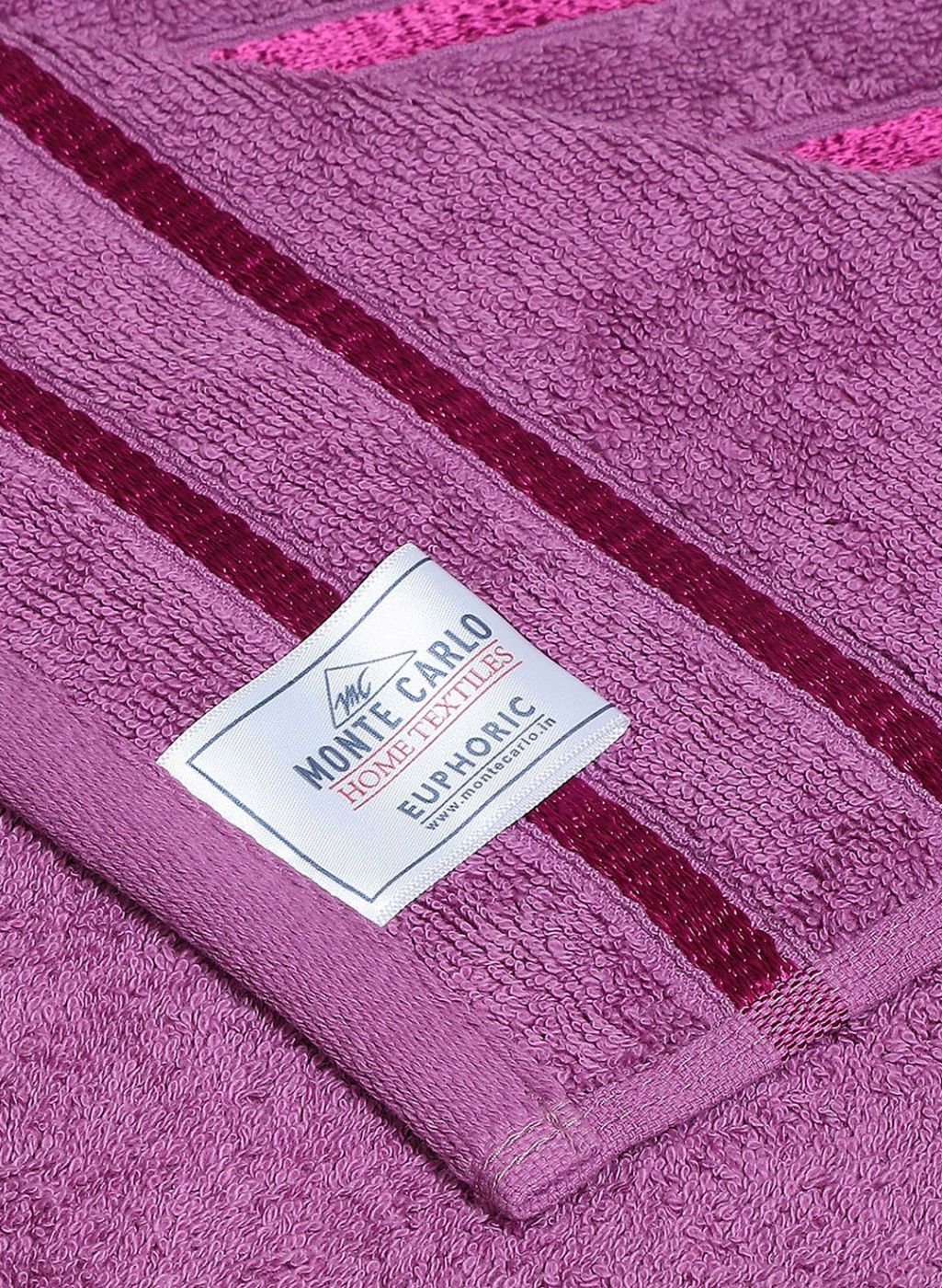 Purple & Teal Blue Cotton 525 GSM Towel Set Pack of 4 (2 Bath & 2 Hand Towels) - Image 4