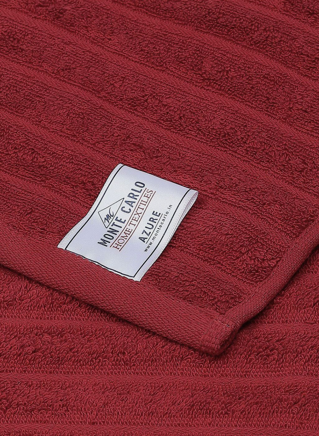 Red Cotton 525 GSM Towel Set Pack of 2 (1 Bath & 1 Hand Towel) - Image 4