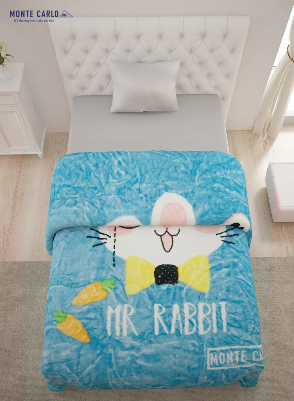 Single Bed Multicolor Mink Blanket - 2 Ply - Image 3