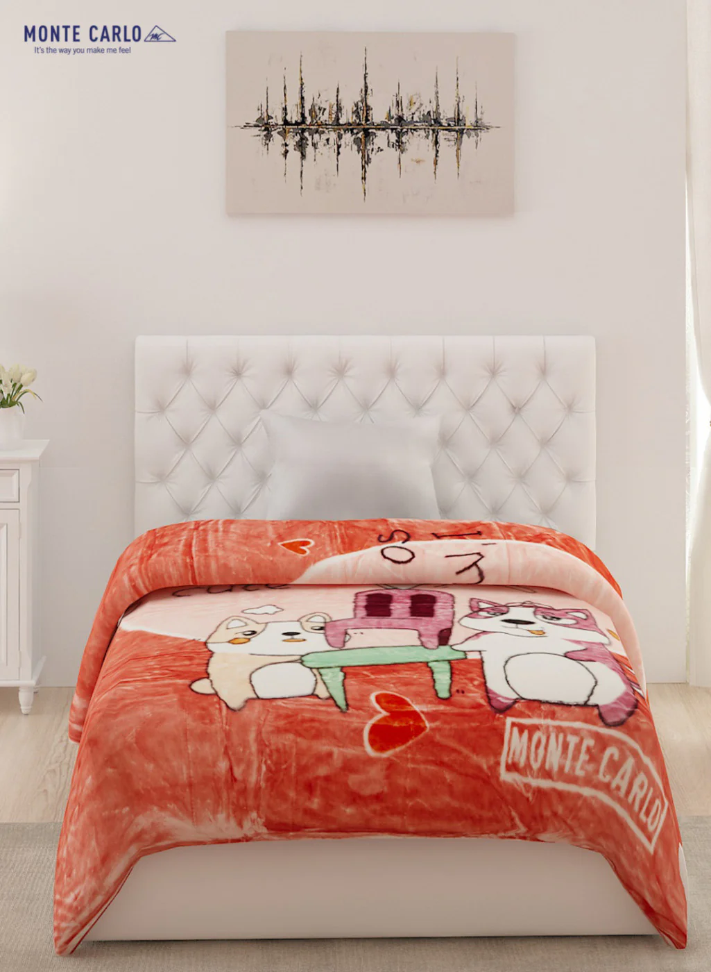 Single Bed Multicolor Mink Blanket - 2 Ply - Image 2