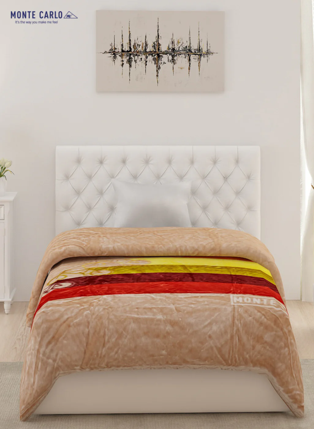 Single Bed Multicolor Mink Blanket - 2 Ply - Image 3