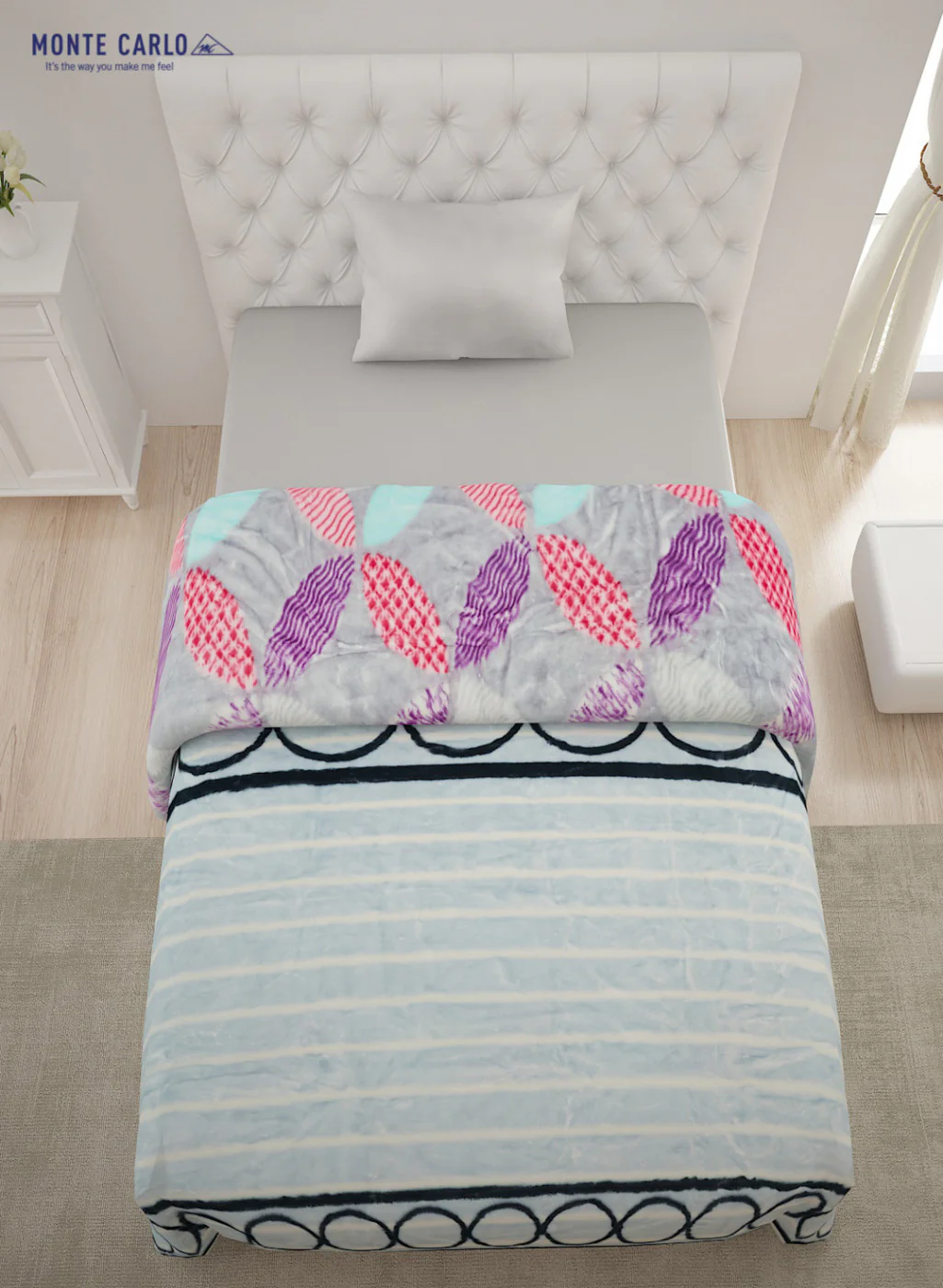 Single Bed Multicolor Mink Blanket - 2 Ply - Image 4