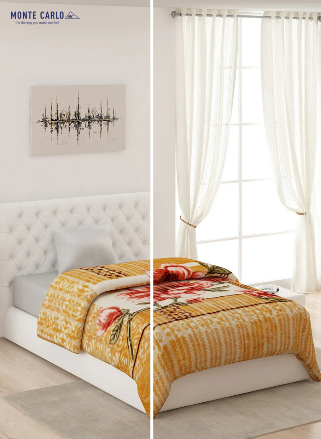 Single Bed Multicolor Mink Blanket - 2 Ply - Image 2