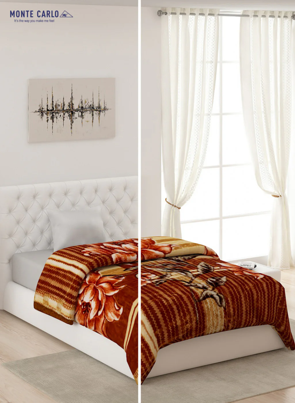 Single Bed Multicolor Mink Blanket - 2 Ply - Image 2