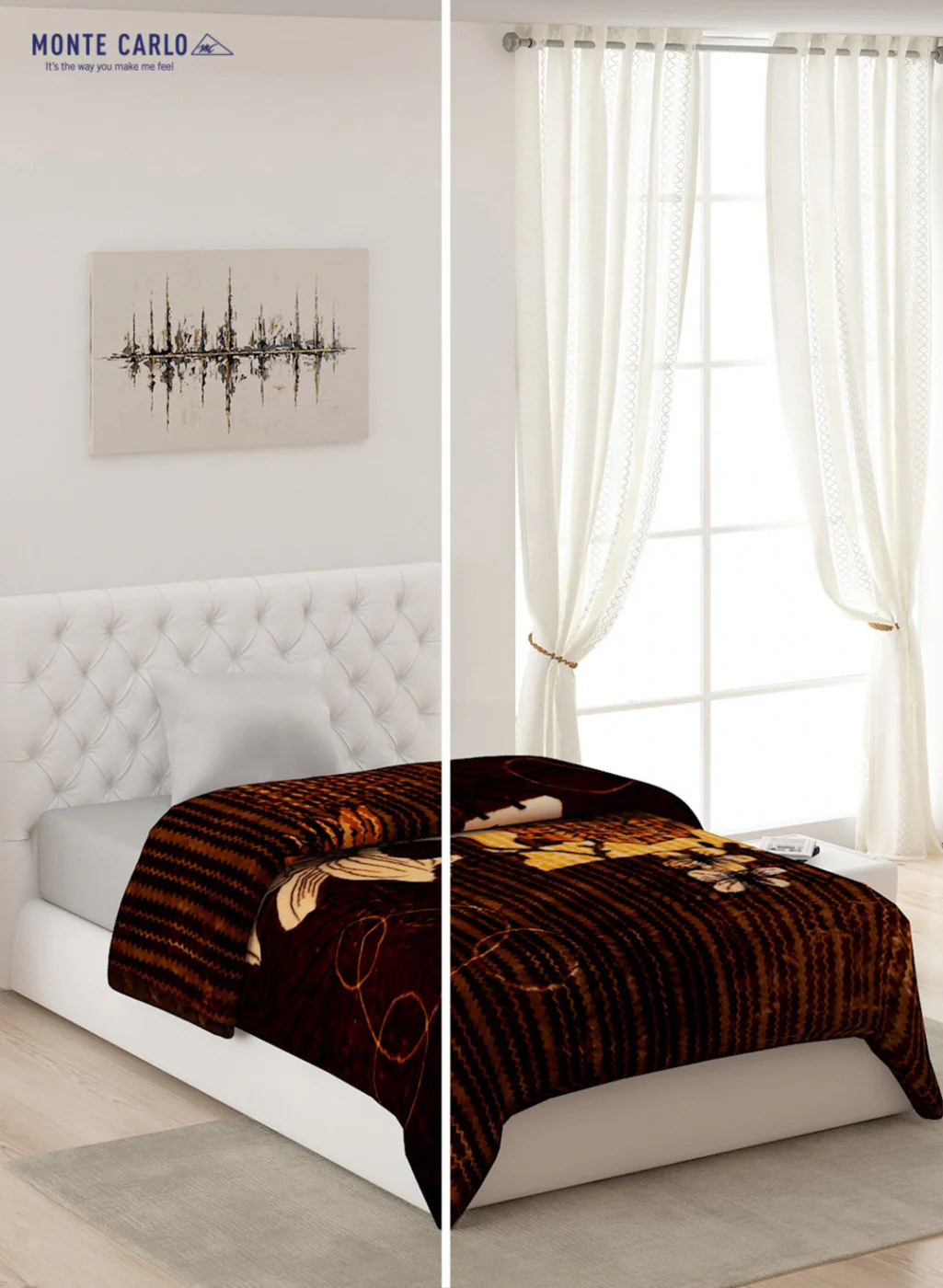 Single Bed Multicolor Mink Blanket - 2 Ply - Image 2