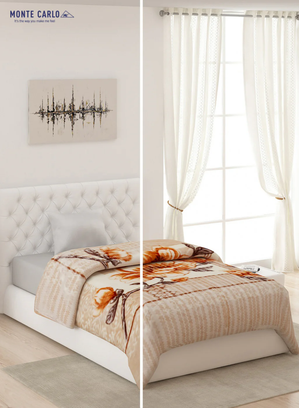 Single Bed Multicolor Mink Blanket - 2 Ply - Image 2