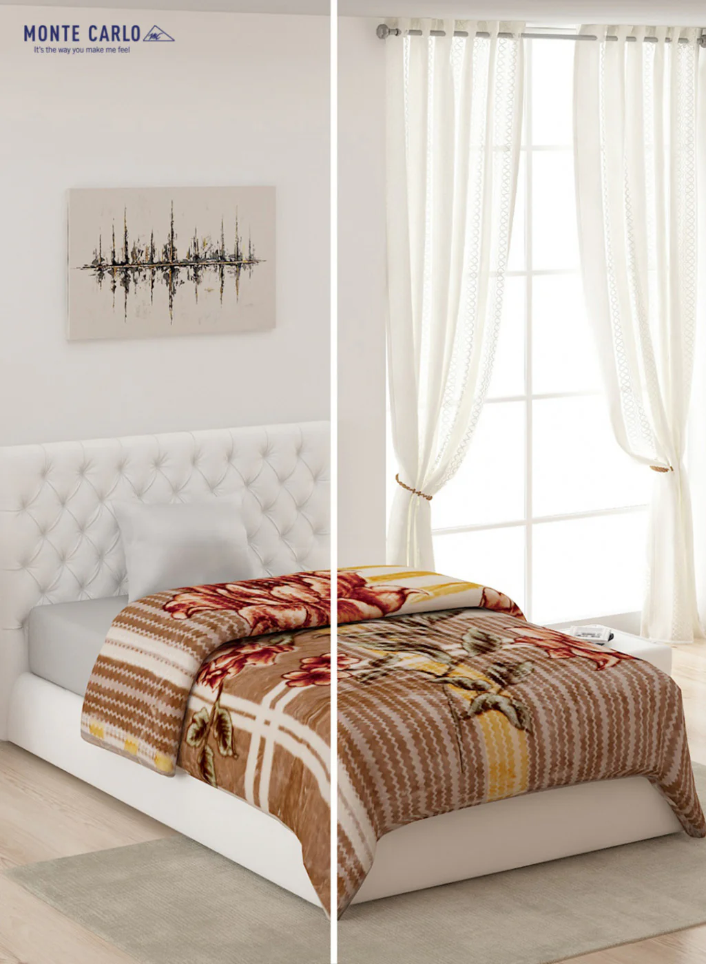 Single Bed Multicolor Mink Blanket - 2 Ply - Image 2