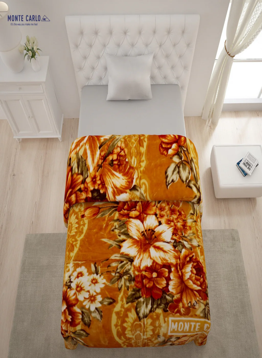Single Bed Multicolor Mink Blanket - 2 Ply - Image 3